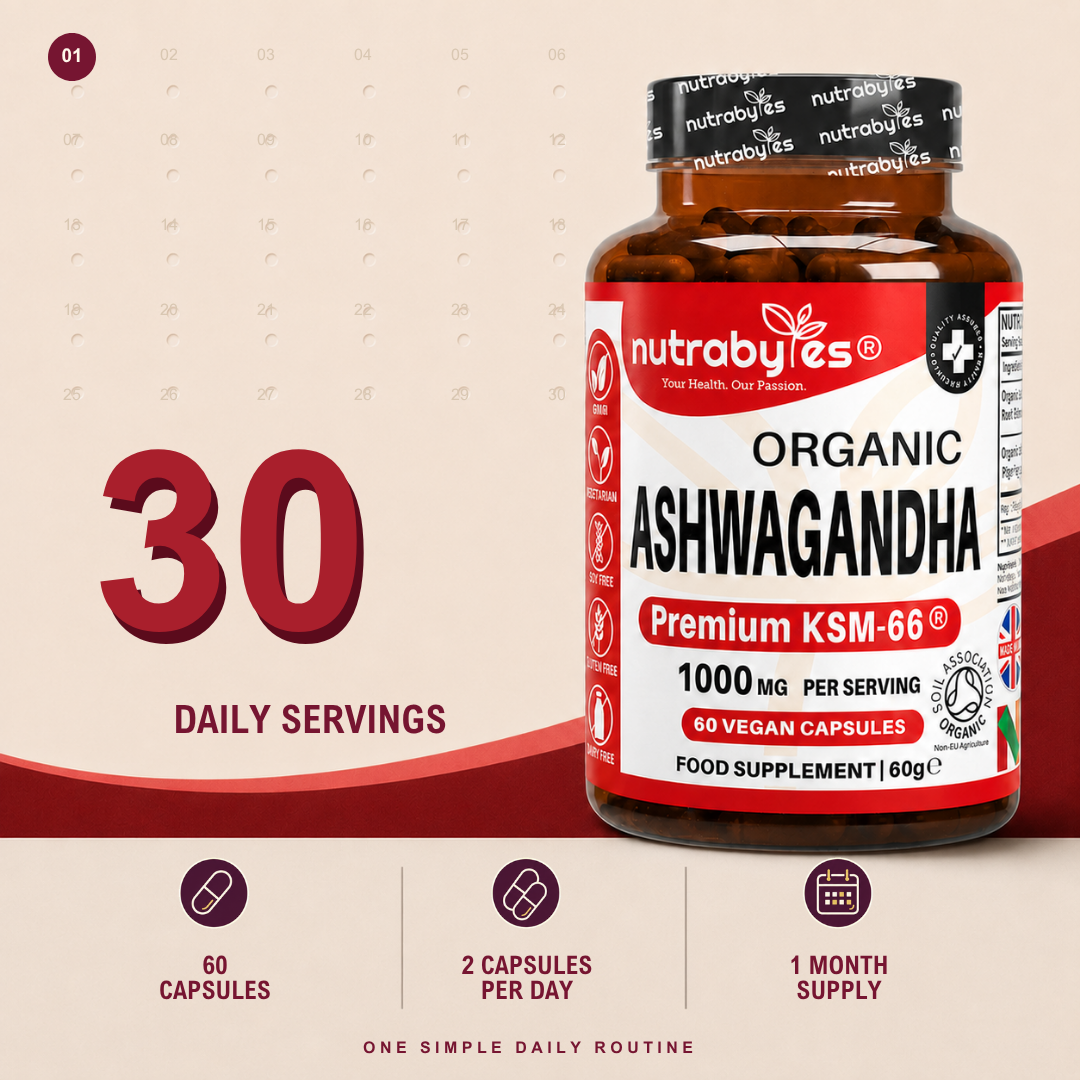 Ashwagandha KSM-66 | 60 Vegan Capsules | Root Extract with Black Pepper