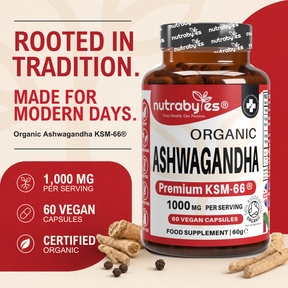 Ashwagandha KSM-66 | 60 Vegan Capsules | Root Extract with Black Pepper