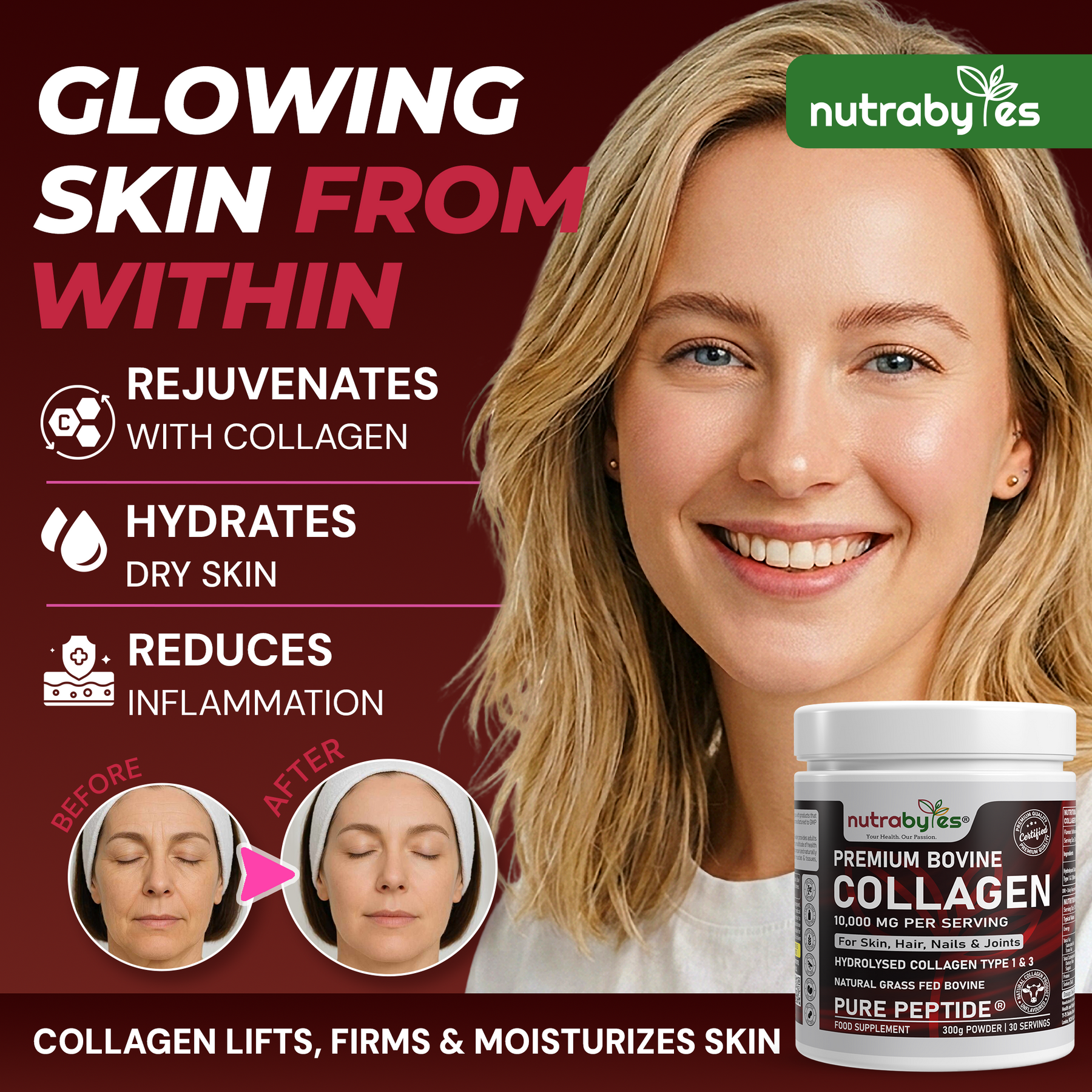 Premium Bovine Collagen Powder 10,000mg