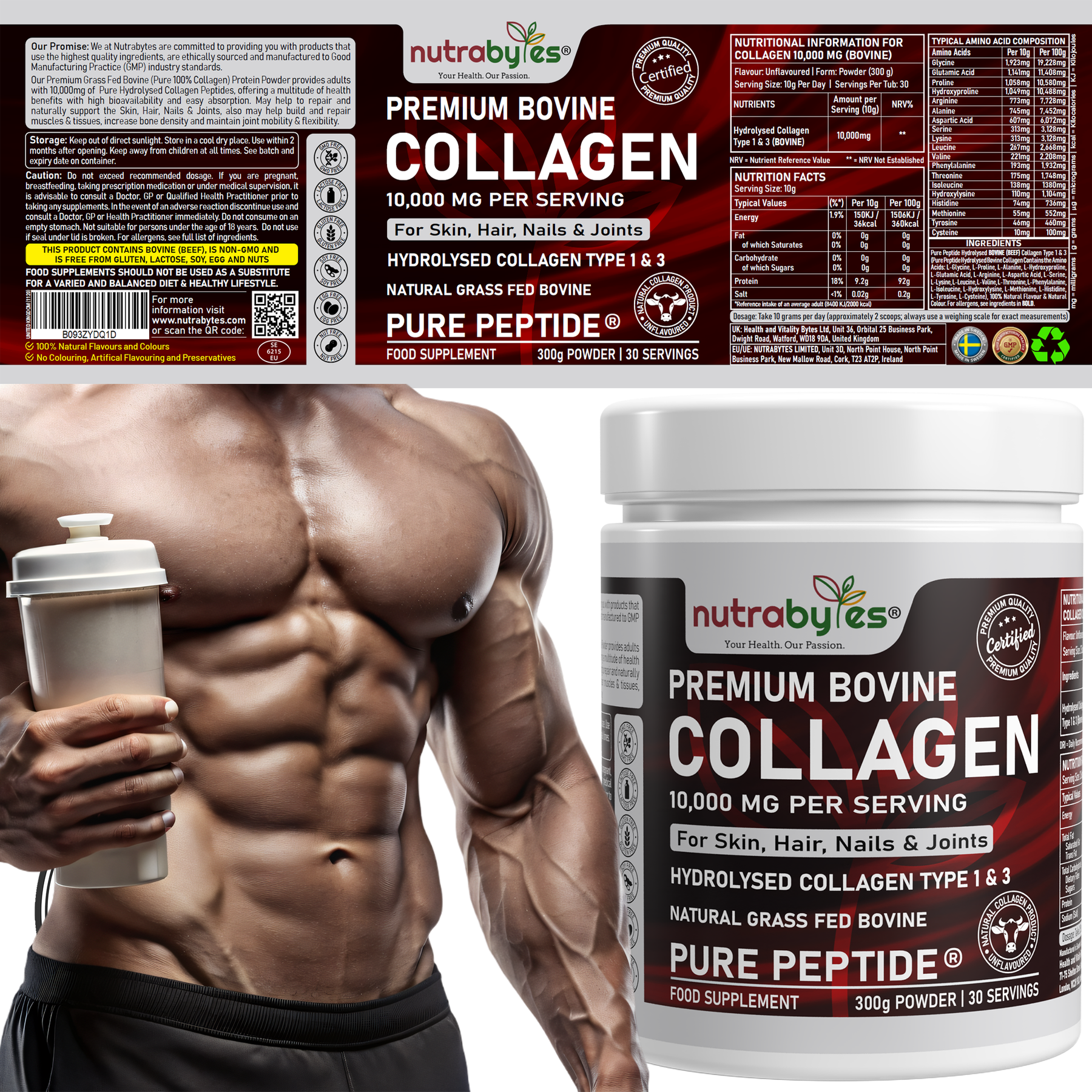 Premium Bovine Collagen Powder 10,000mg