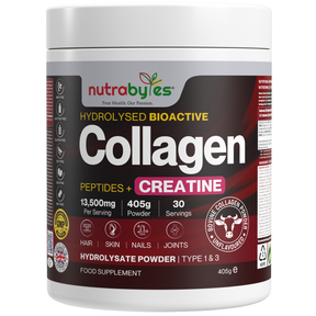 Collagen Powder with Creatine Monohydrate | Hydrolysed Bovine Collagen | High-Protein Supplement for Use in Smoothies, Shakes & Recipes | Hair, Skin & Joints | Unflavoured | 405g