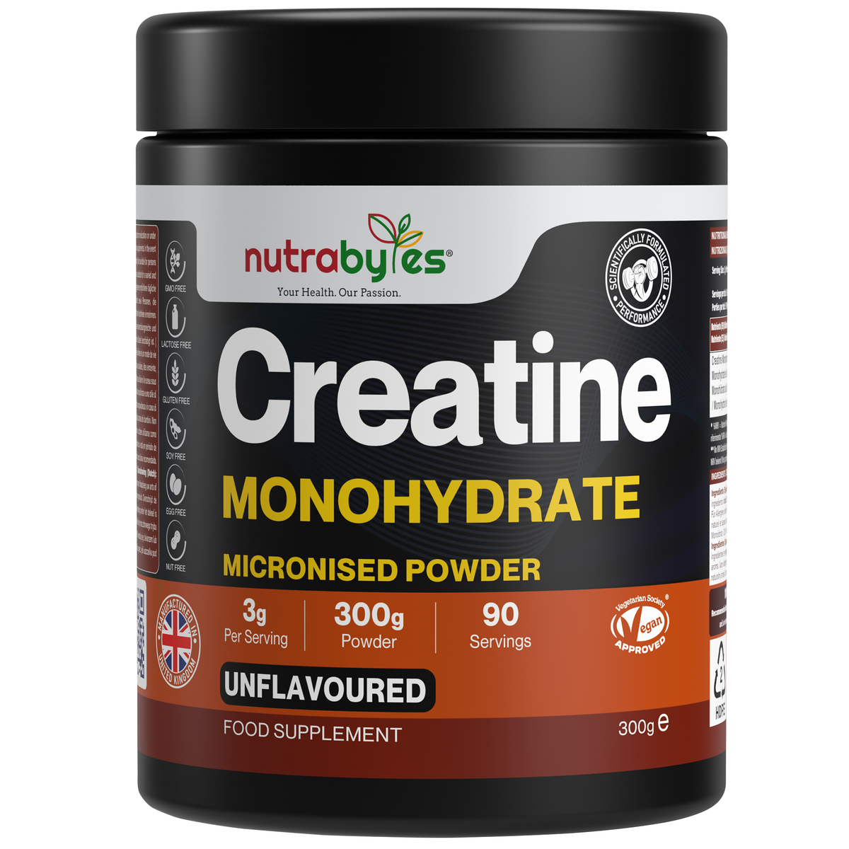 Creatine Monohydrate Powder 300g (100 Servings) – Pure Micronised Creatine Powder Supplement for Men & Women, Pre & Post Workout Strength, Muscle Growth & Recovery, Vegan – Unflavoured