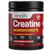 Creatine Monohydrate Powder 300g (75 Servings) – Pure Micronised Creatine Powder Supplement for Men & Women, Pre & Post Workout Strength, Muscle Growth & Recovery, Vegan – Mixed Berry Flavour