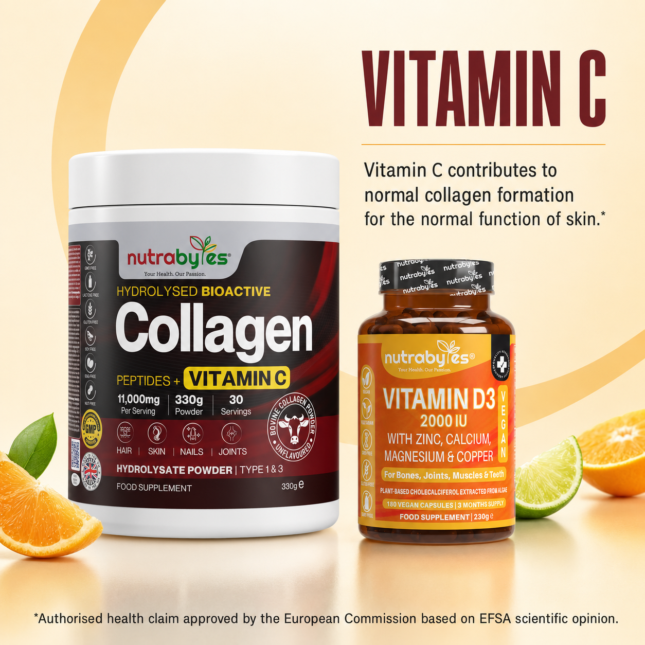 Vitamin C contributes to normal collagen formation for the normal function of skin