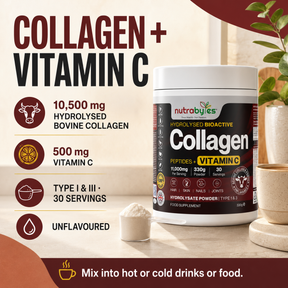 Nutrabytes Collagen Peptides with Vitamin C product facts