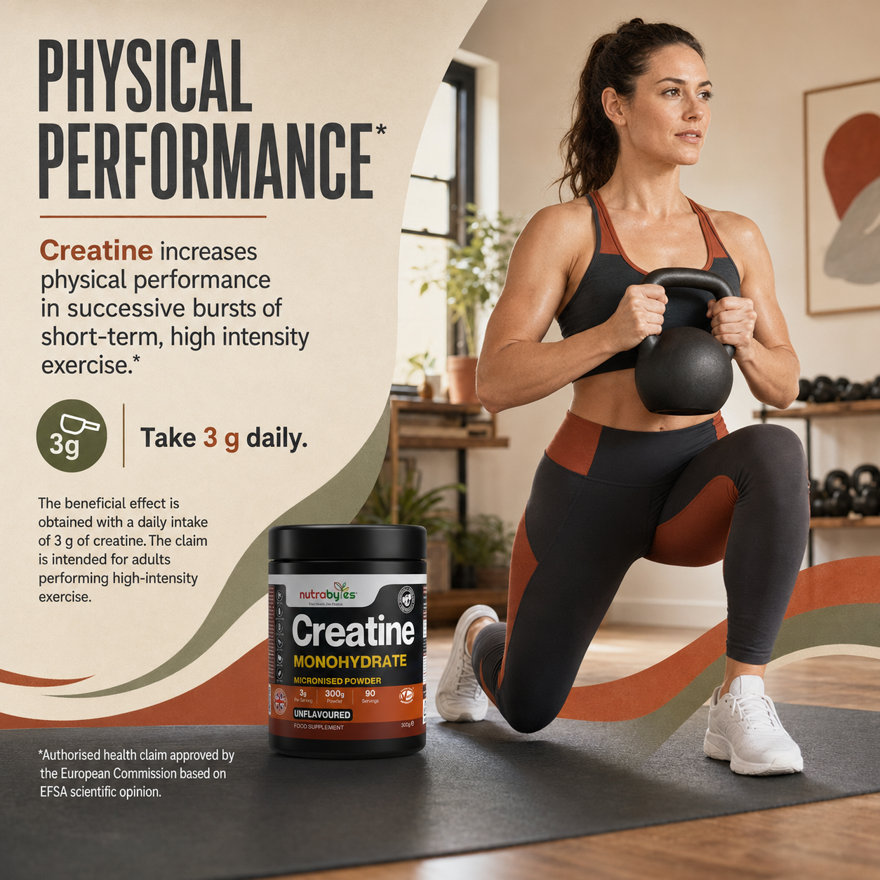 Authorised creatine physical performance health claim