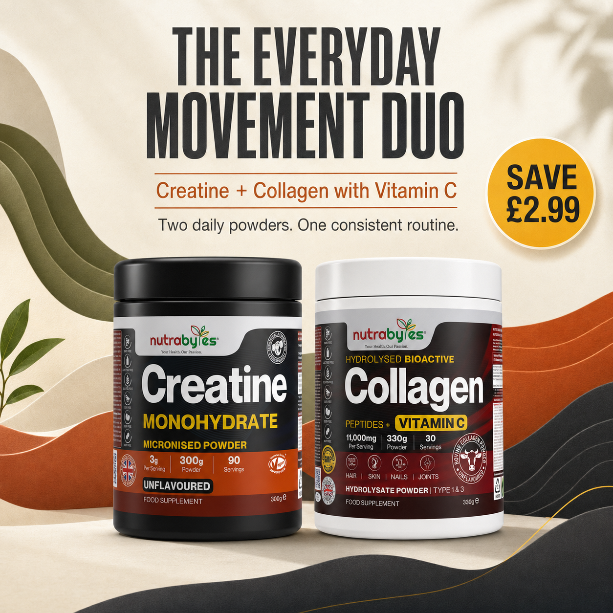 The Everyday Movement Duo with Creatine and Collagen with Vitamin C