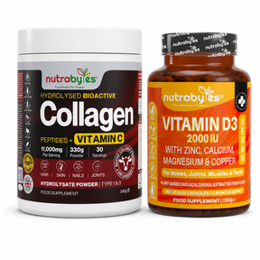 The Everyday Joint Support Bundle with Collagen and Vitamin D3 Mineral Complex on white
