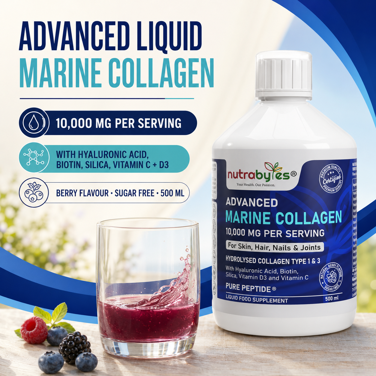 Advanced Liquid Marine Collagen 10000 mg product facts