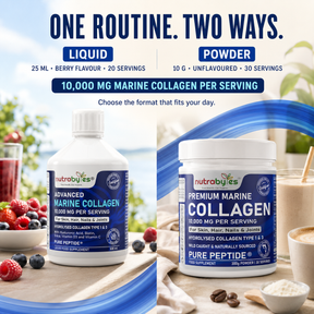 Liquid and powder marine collagen format comparison