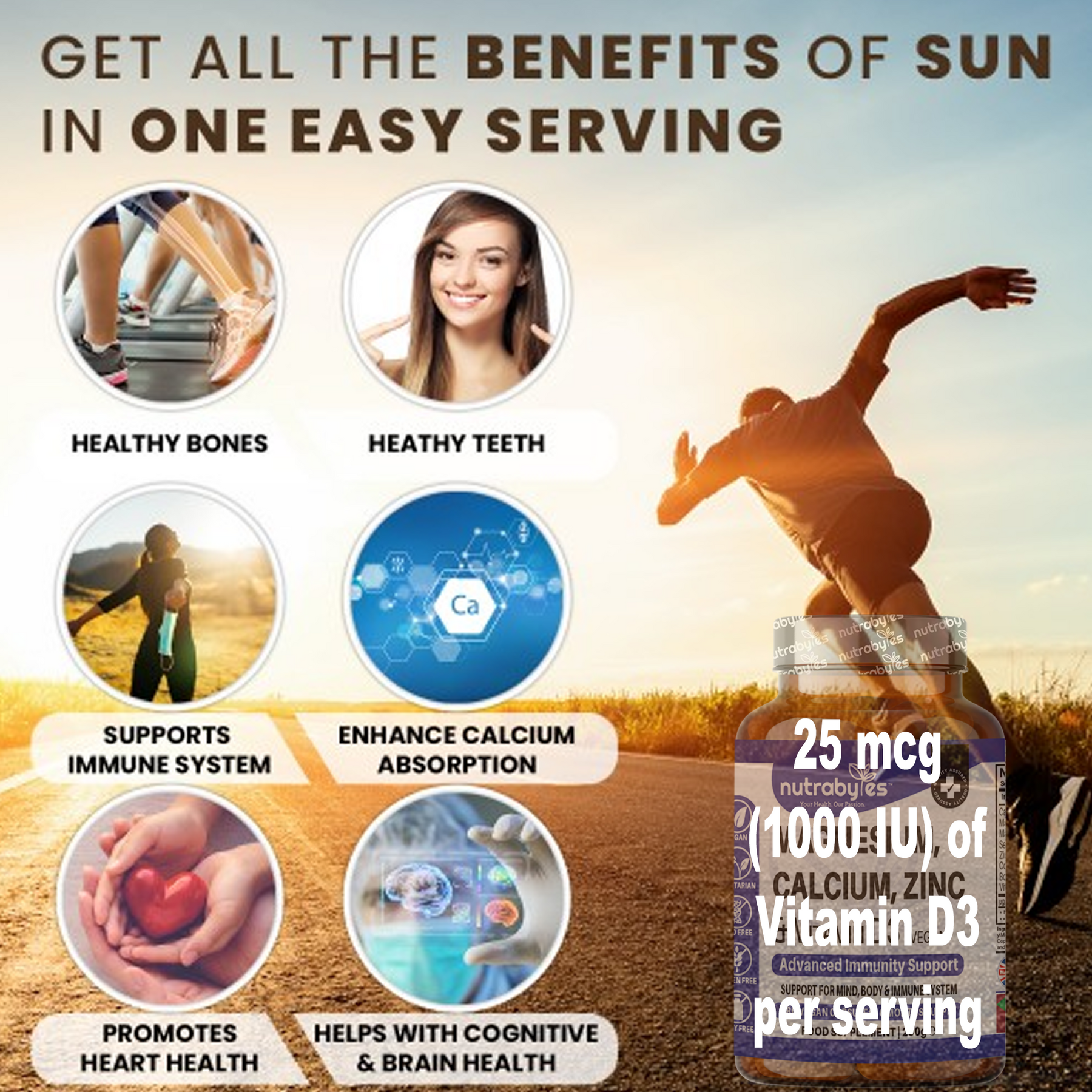 This image shows the benefits of using magnesium, calcium, zinc supllements. 