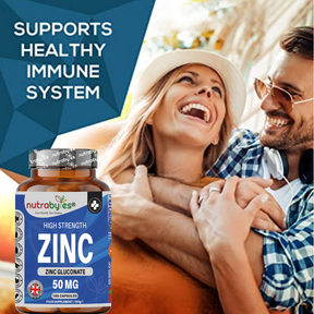 Zinc (Gluconate) 50mg | 180 Vegan Capsules | 6 Months Supply | Maximum Strength, Pure Zinc Capsules | Immune, Eye & Skin Health | Made in the UK