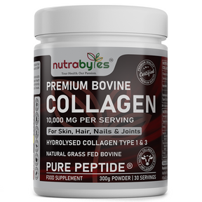 Proteína de colágeno bovino en polvo 10 000 mg de péptidos hidrolizados puros, 19 aminoácidos, sin sabor (colágeno tipo 1 y 3)