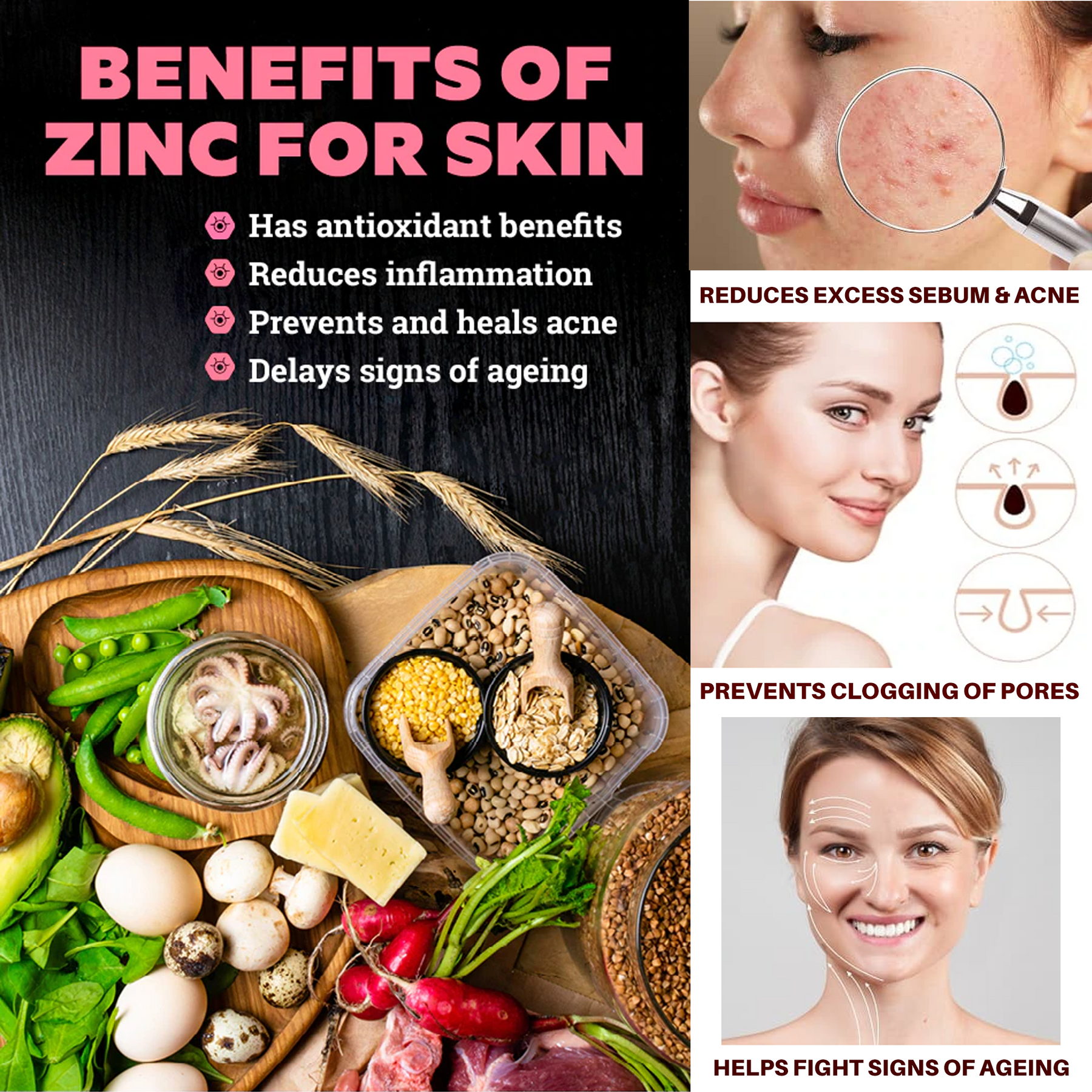 Zinc (Gluconate) 50mg | 180 Vegan Capsules | 6 Months Supply | Maximum Strength, Pure Zinc Capsules | Immune, Eye & Skin Health | Made in the UK