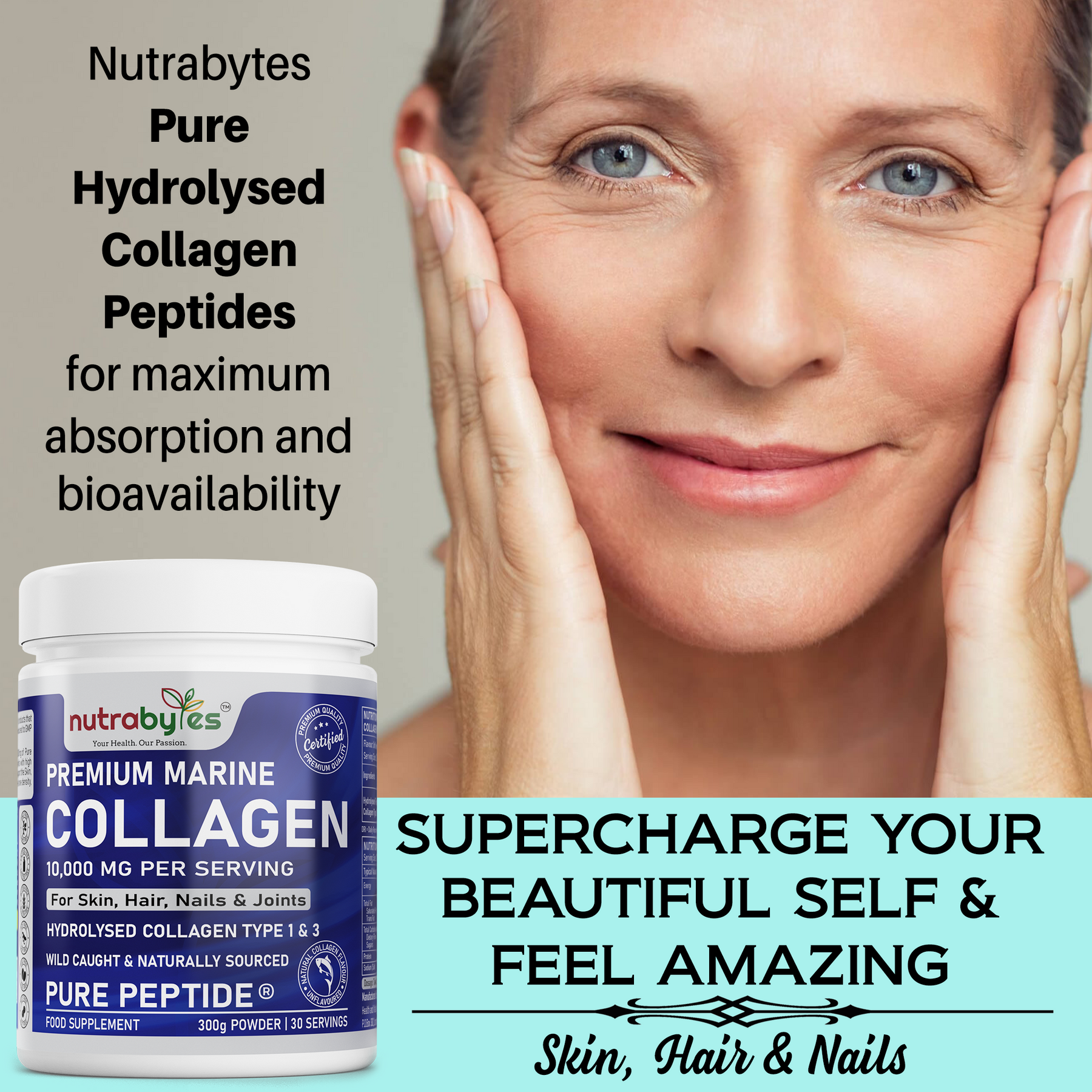 this image shows the effects after using marine collagen supplements.