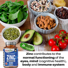 Zinc (Gluconate) 50mg | 180 Vegan Capsules | 6 Months Supply | Maximum Strength, Pure Zinc Capsules | Immune, Eye & Skin Health | Made in the UK